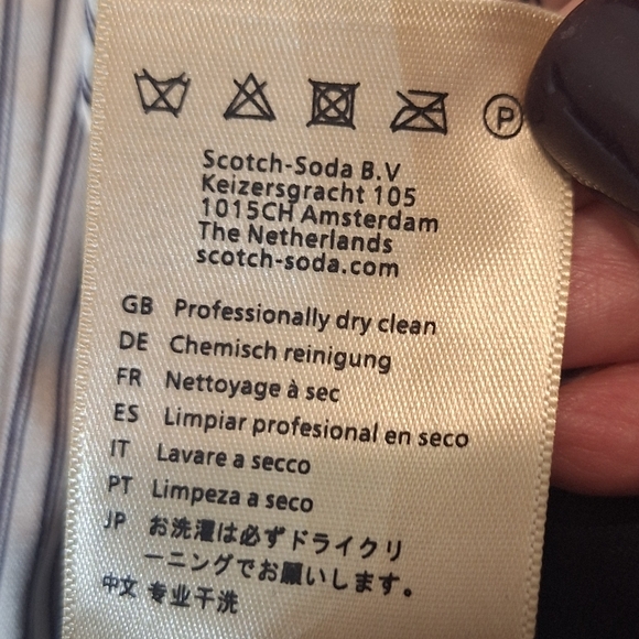 Scotch & Soda Maison Scotch Single Button Navy Blazer Lined XL Stretch Pockets - Picture 15 of 15